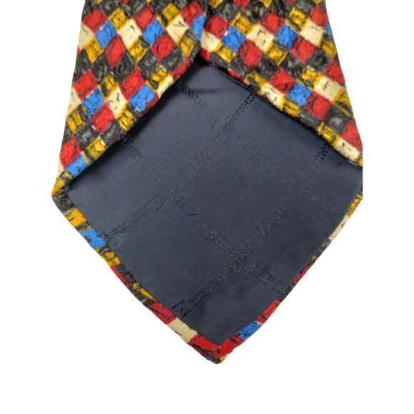 Ermenegildo Zegna Mens Multicolor Diamond Pattern Silk Tie - Picture 8 of 10
